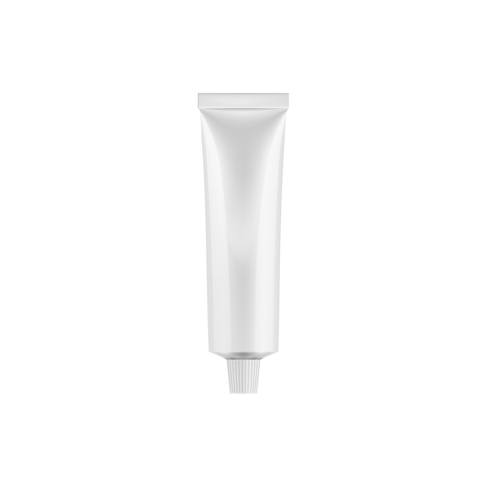 Medical ointment or cream isolated tube mockup. Vector unlabeled packaging of cream or toothpaste. Packaging tube of cream ointment isolated mockup