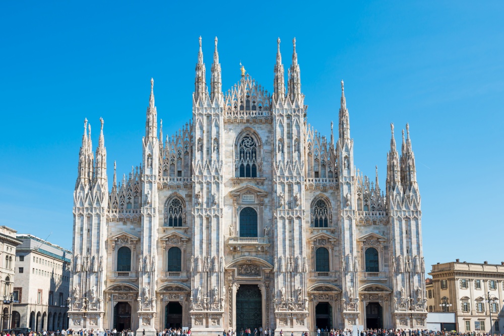 Duomo gothic cathedral on square in Milan, Italy