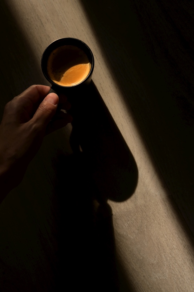 Conceptual  Espresso Coffee Cup and Sunray