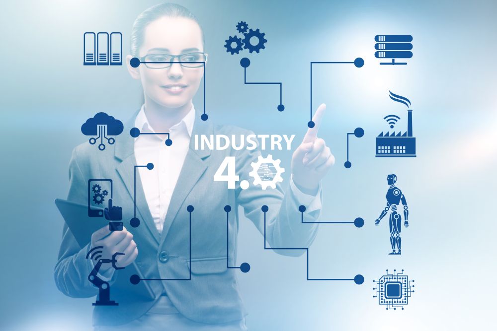 The modern industry 4.0 technical automation concept. Modern industry 4.0 technical automation concept