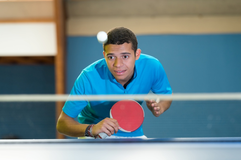 a young table tennis player