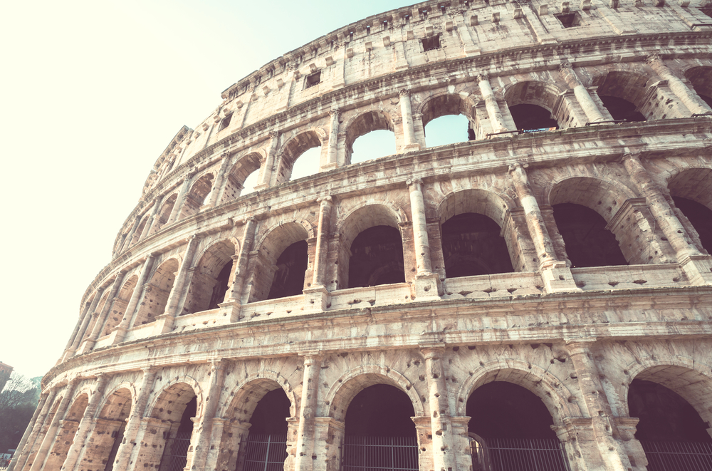 The ancient Colosseum in Rome