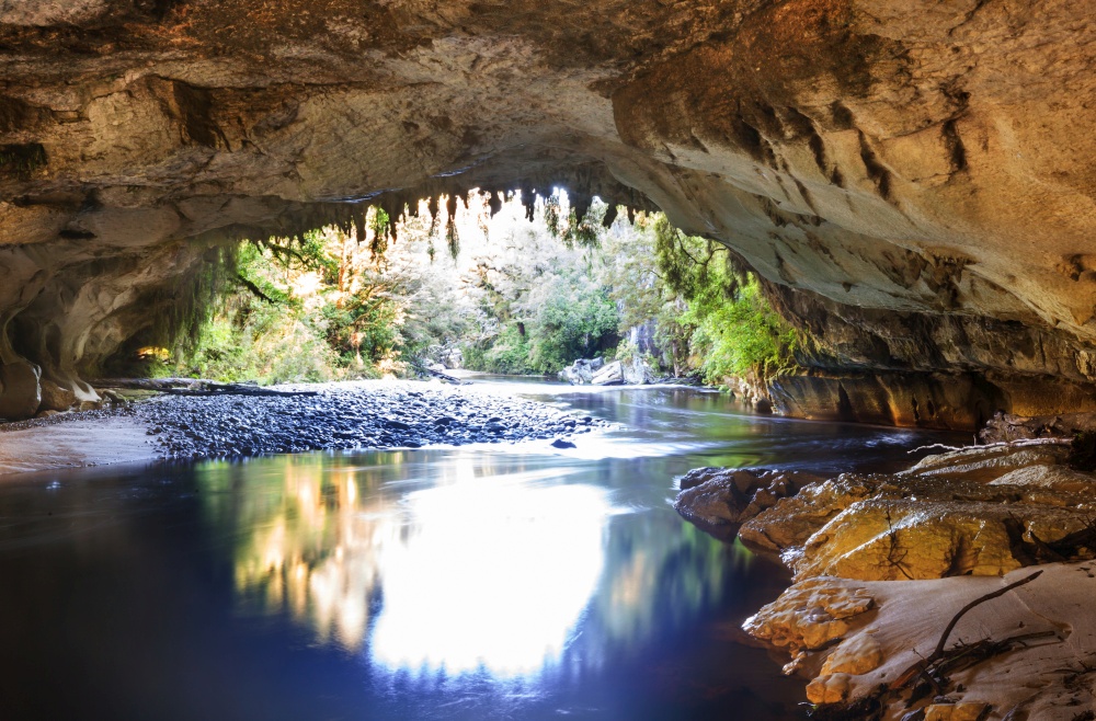 Unusual cave landscapes in New Zealand