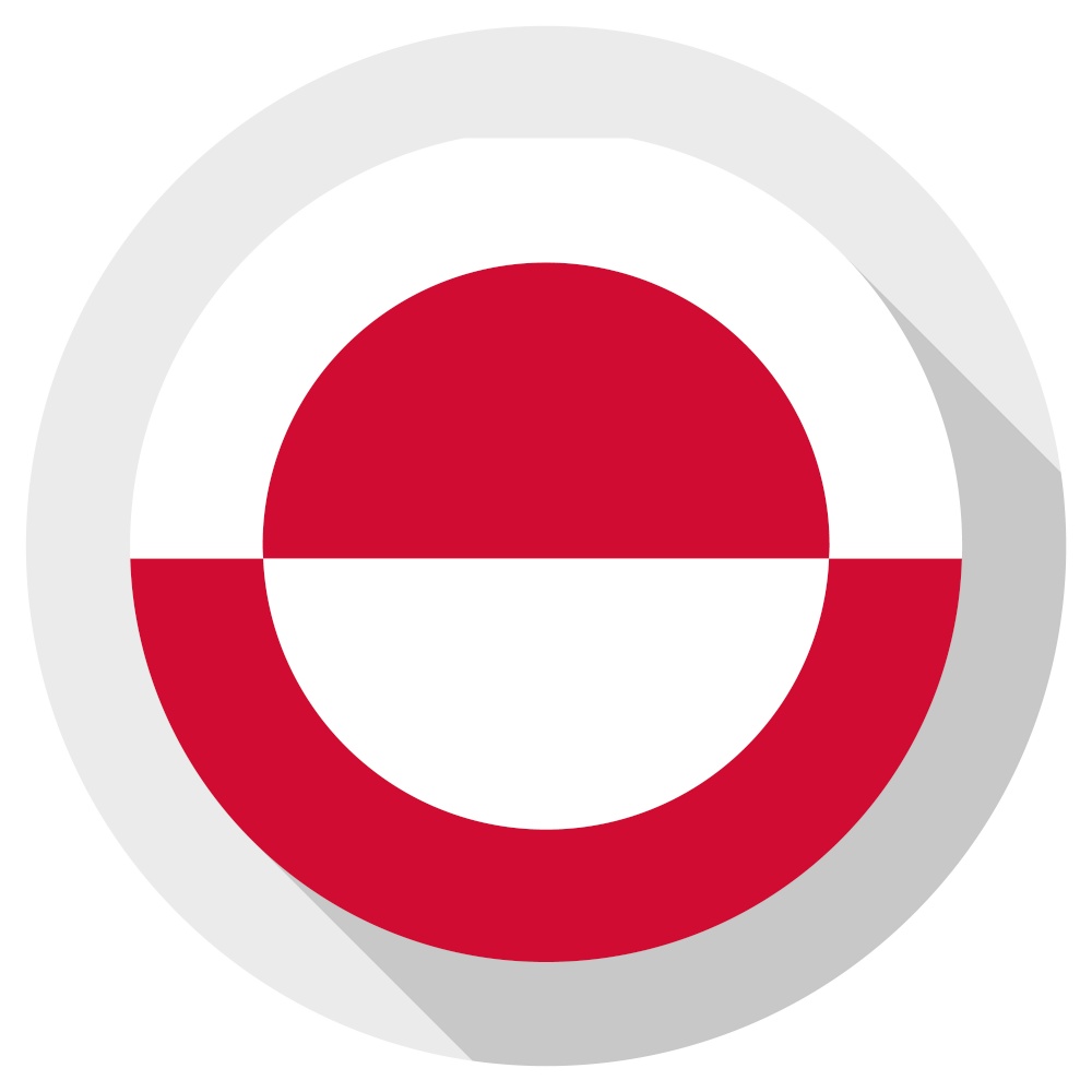 Flag of greenland, Round shape icon on white background, vector illustration