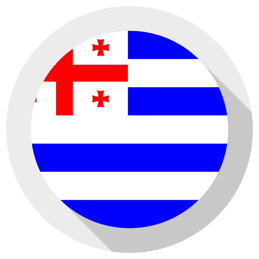 Flag of Adjara, Round shape icon on white background, vector illustration