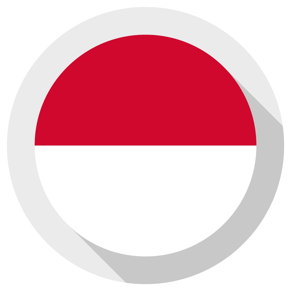 Flag of Monaco, Round shape icon on white background, vector illustration