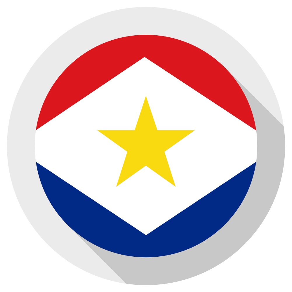 Flag of saba, Round shape icon on white background, vector illustration