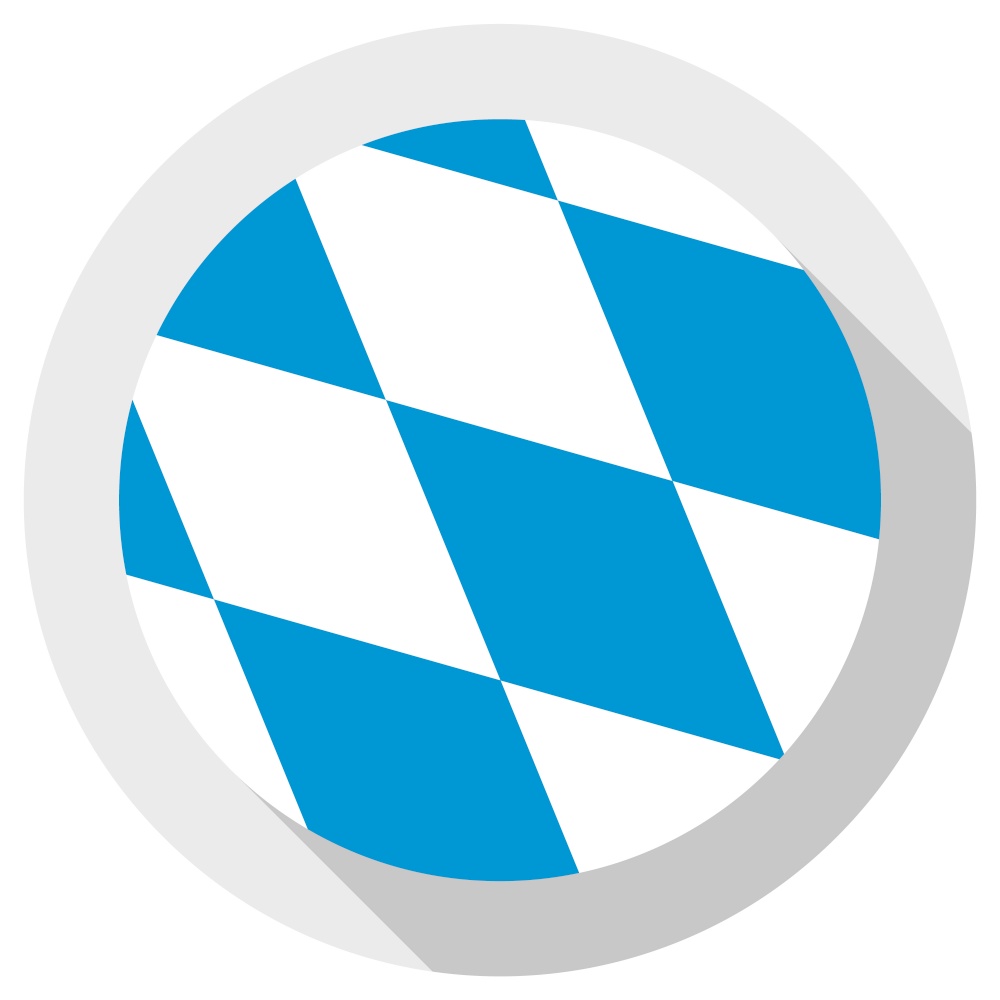 Flag of Bavaria, Round shape icon on white background, vector illustration