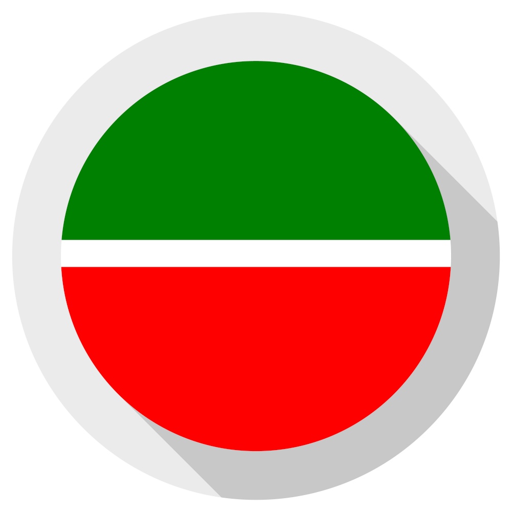 Flag of Tatarstan, Round shape icon on white background, vector illustration