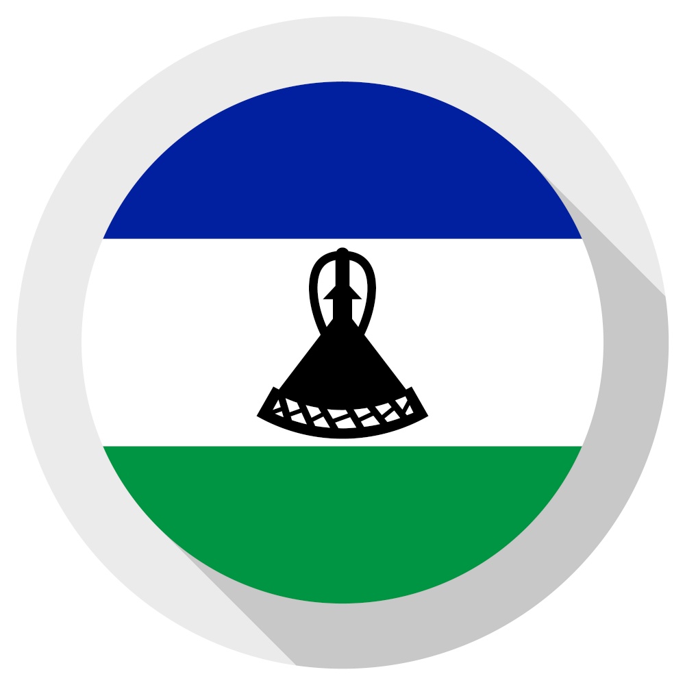 Flag of lesotho, Round shape icon on white background, vector illustration