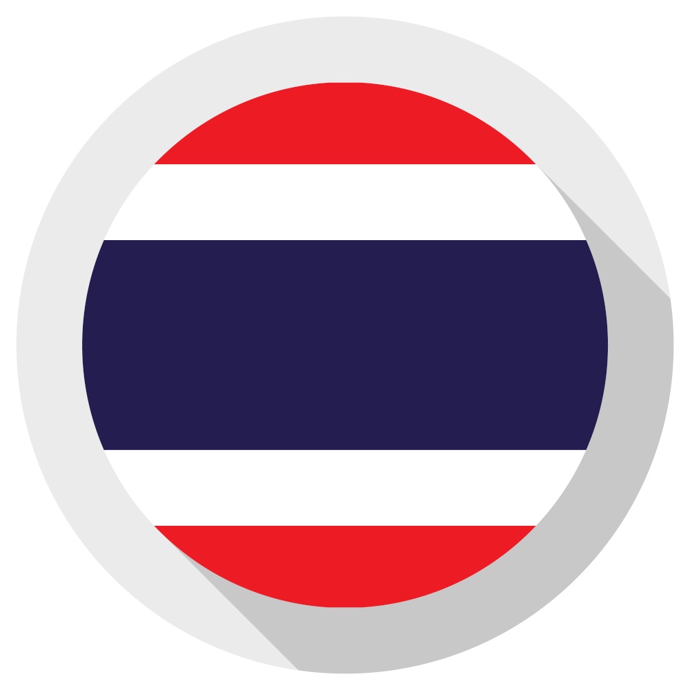Flag of thailand, Round shape icon on white background, vector illustration