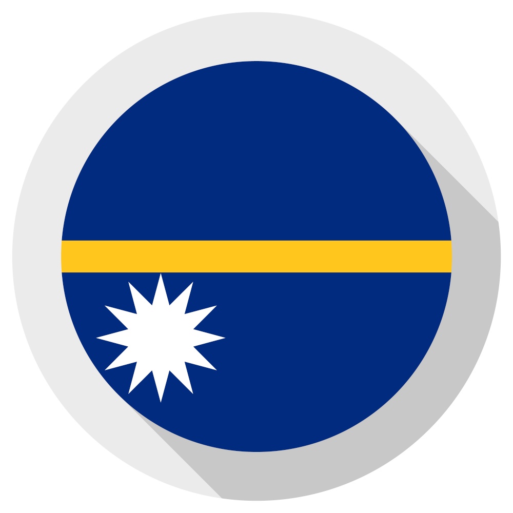 Flag of nauru, Round shape icon on white background, vector illustration