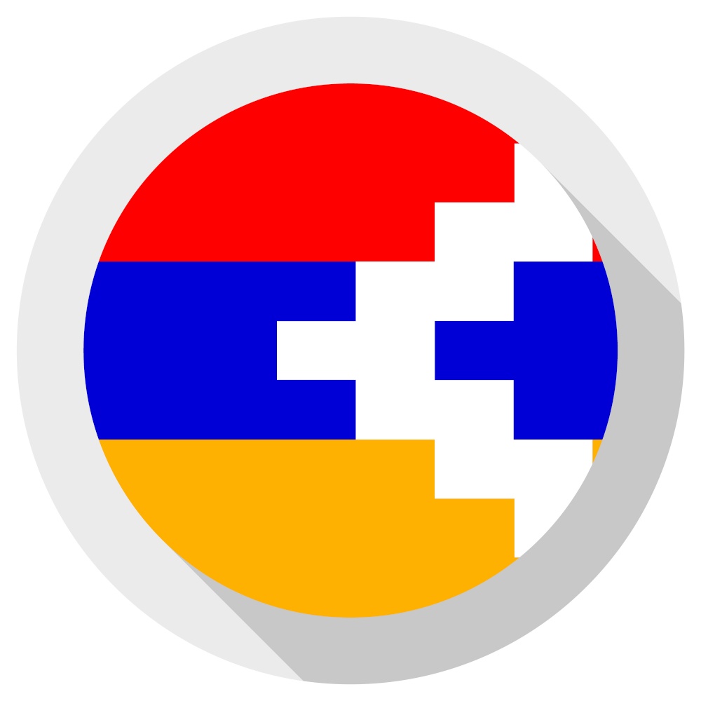 Flag of nagorno karabakh republic, Round shape icon on white background, vector illustration