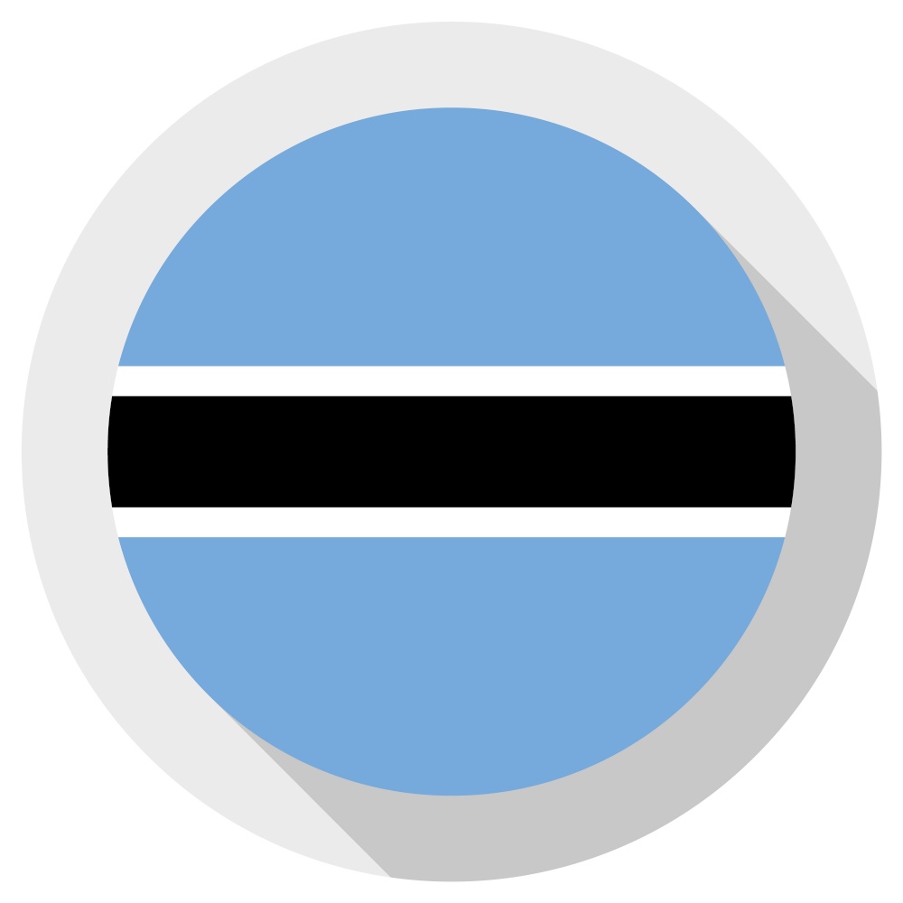 Flag of botswana, Round shape icon on white background, vector illustration