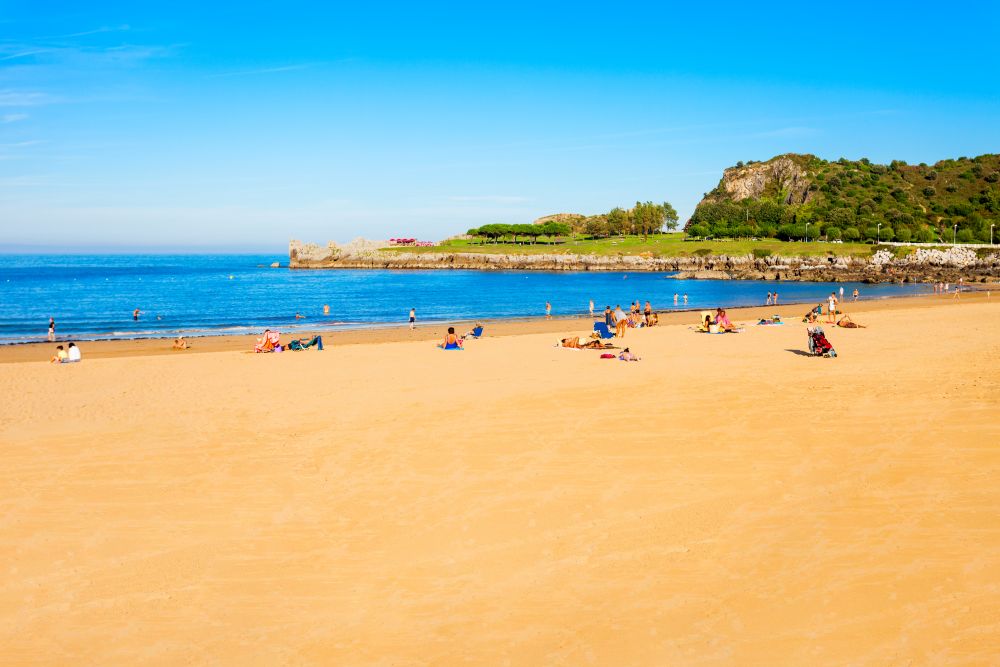 Brazomar beach in Castro Urdiales, small city in Cantabria region in northern Spain