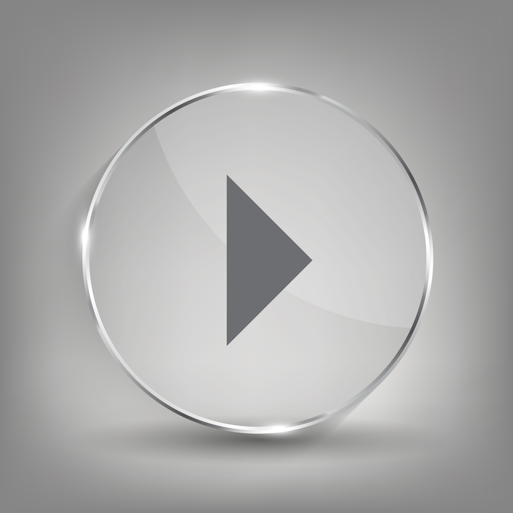 Glass button media icon.  Vector illustration EPS10. Glass button media icon.  Vector illustration