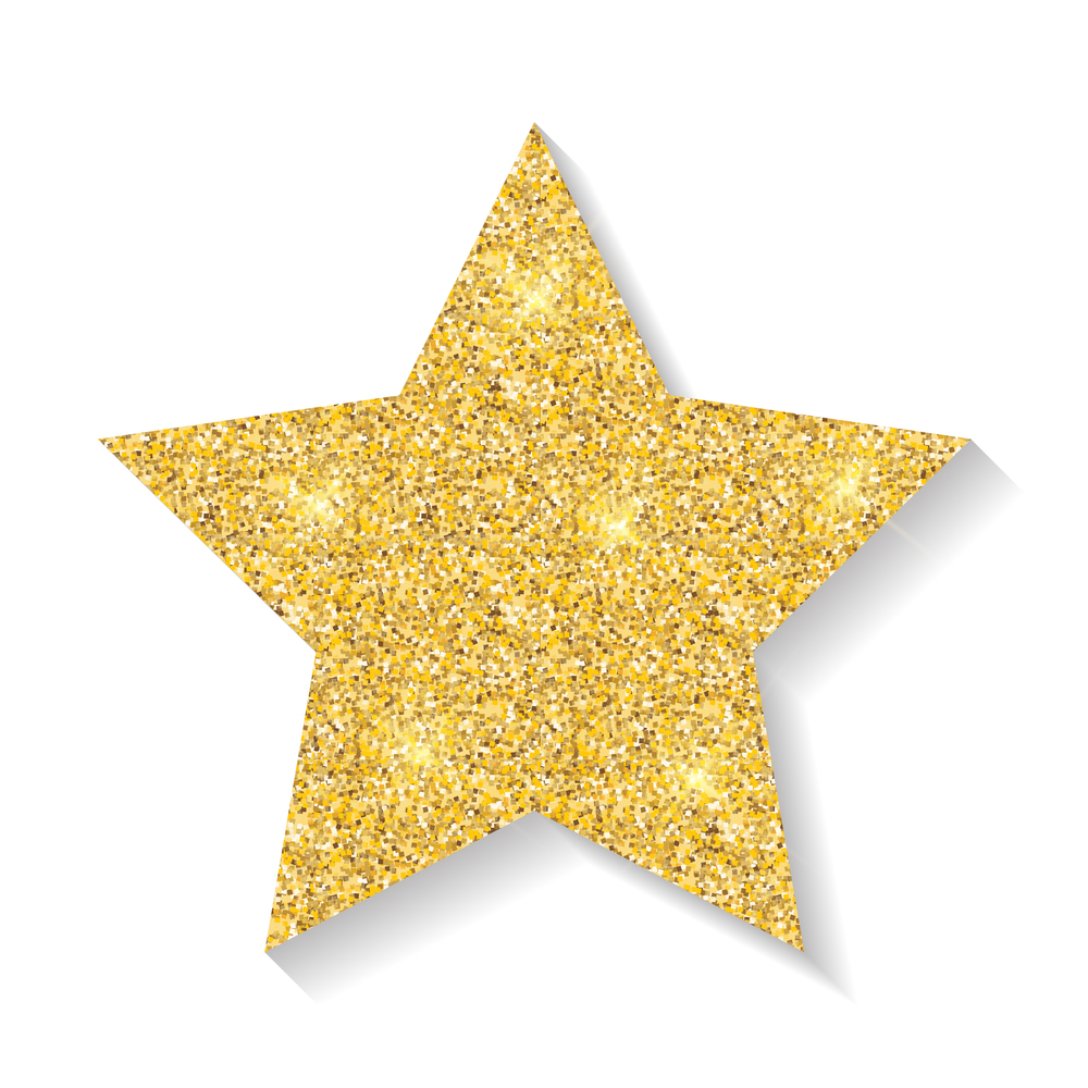 Gold glitter star icon isolated on white background. Vector Illustration EPS10. Gold glitter star icon isolated on white background. Vector Illustration