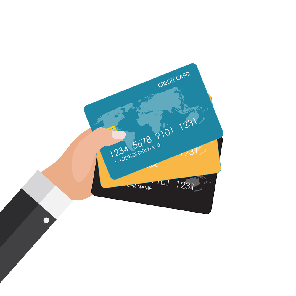 Hand holding credit card. Financial and online payments concept. Vector illustration EPS10. Hand holding credit card. Financial and online payments concept. Vector illustration
