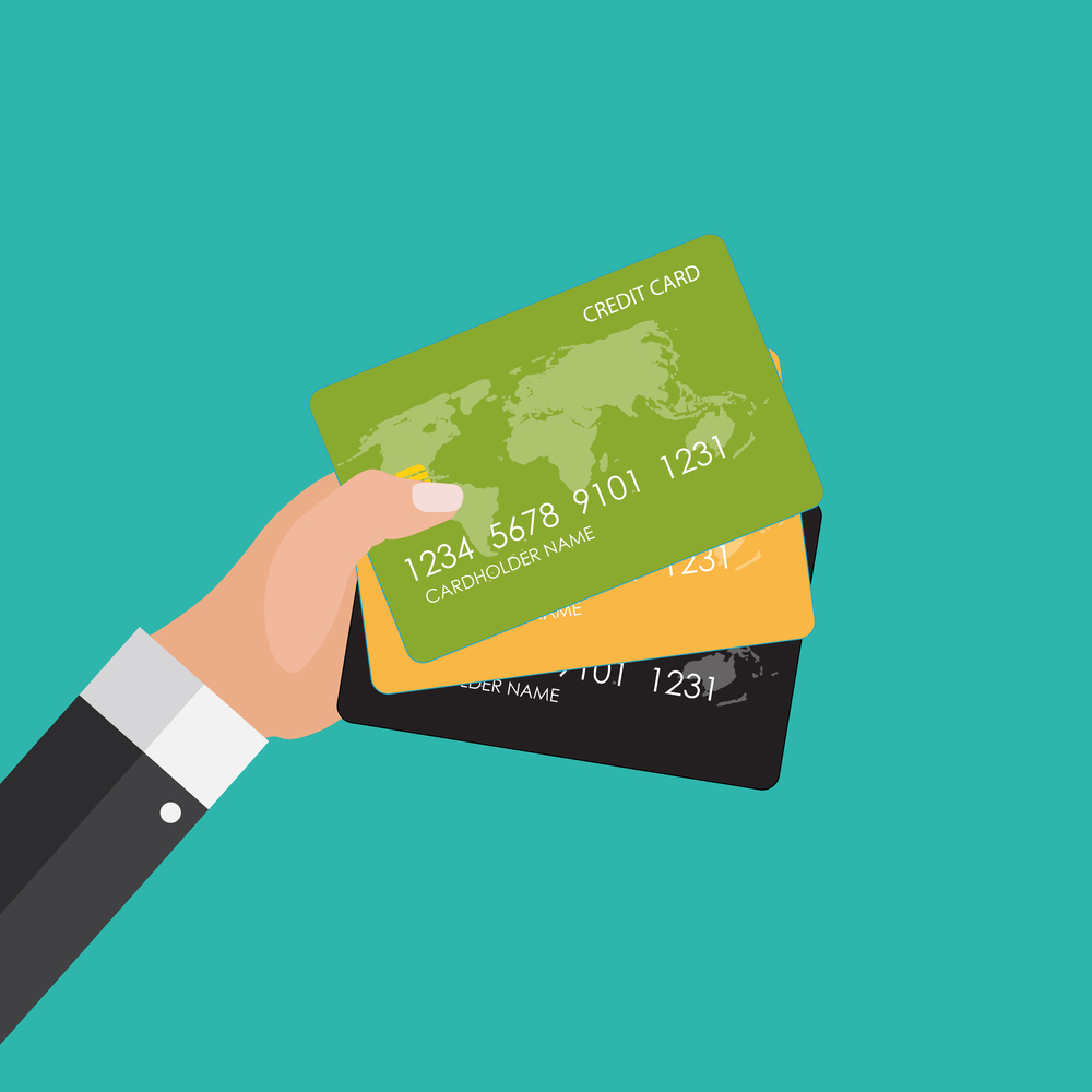 Hand holding credit card. Financial and online payments concept. Vector illustration EPS10. Hand holding credit card. Financial and online payments concept. Vector illustration