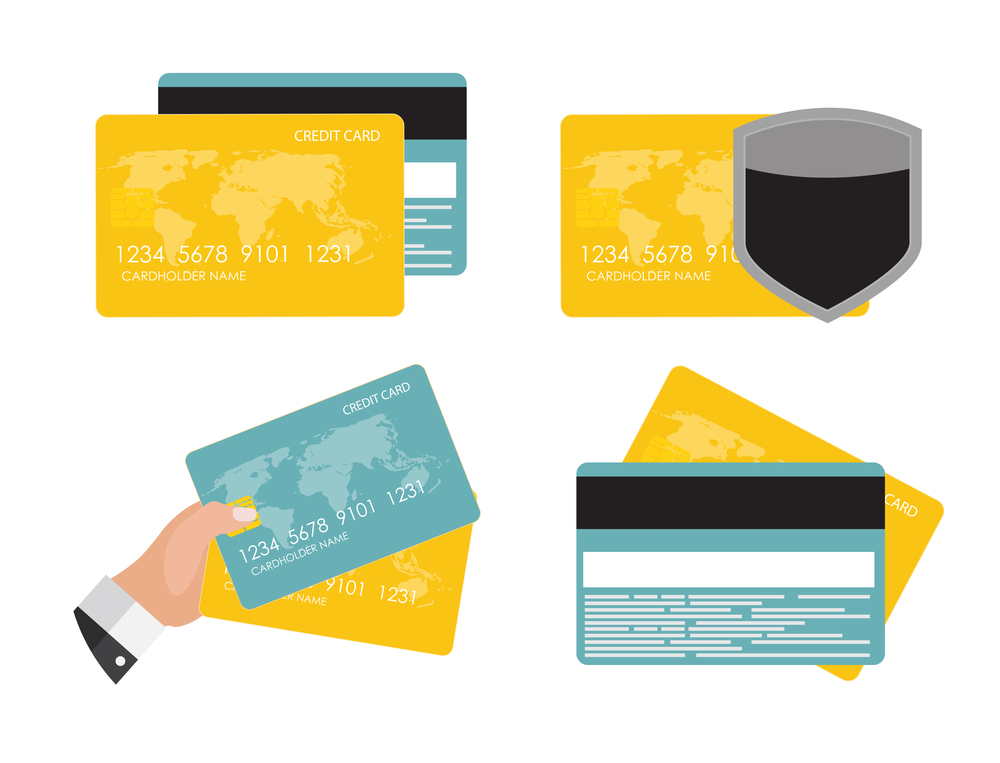 Credit Card Icon Flat Concept Collection Set Vector Illustration EPS10. Credit Card Icon Flat Concept Collection Set Vector Illustration