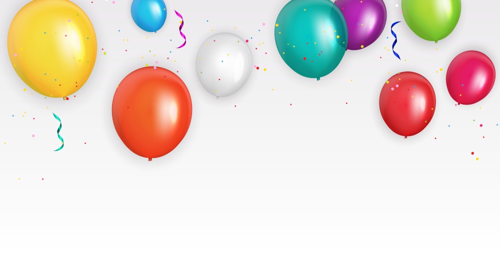 Group of Colour Glossy Helium Balloons Background. Set of  Balloons for Birthday, Anniversary, Celebration  Party Decorations. Vector Illustration EPS10. Group of Colour Glossy Helium Balloons Background. Set of  Balloons for Birthday, Anniversary, Celebration  Party Decorations. Vector Illustration