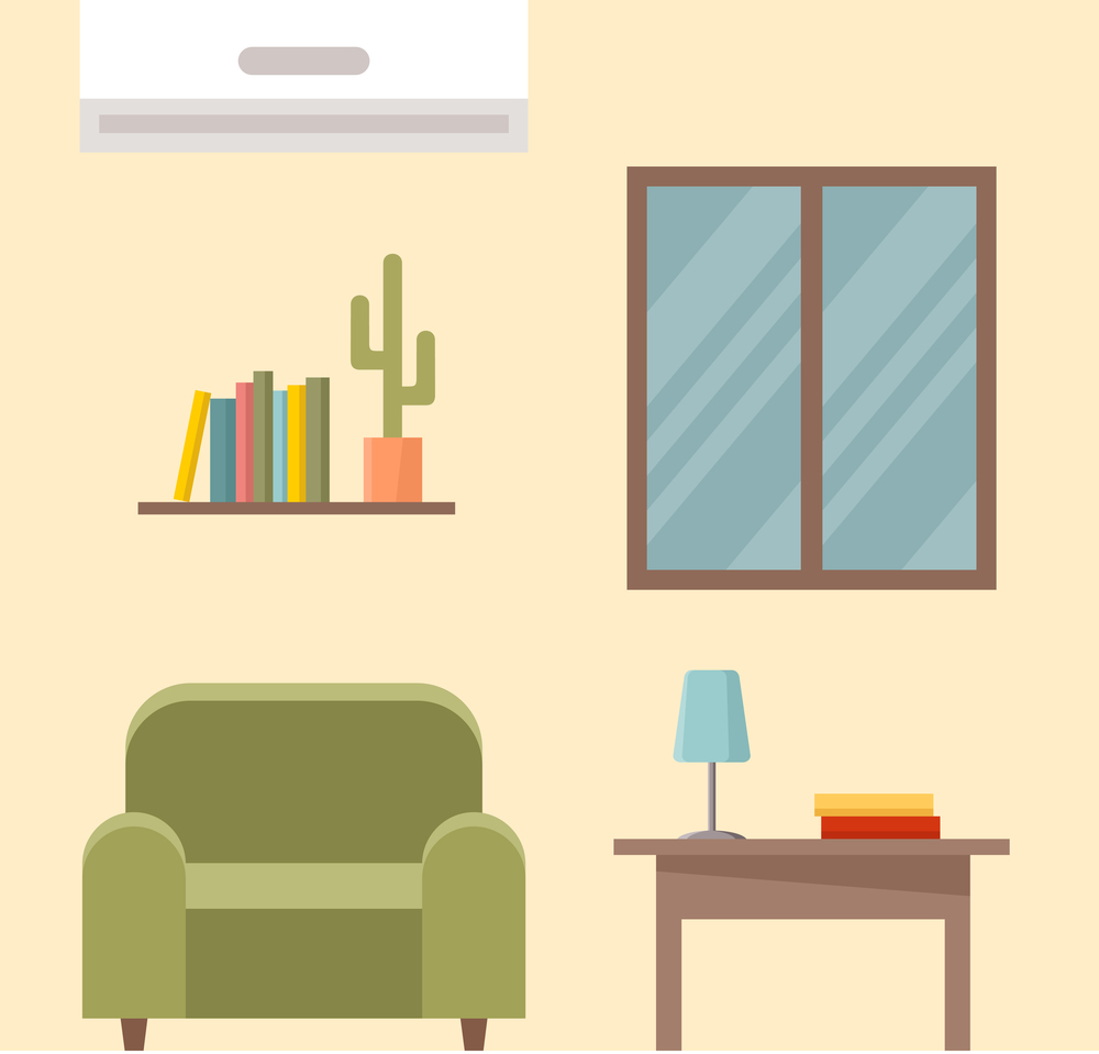Interior of the living room. Vector illustration