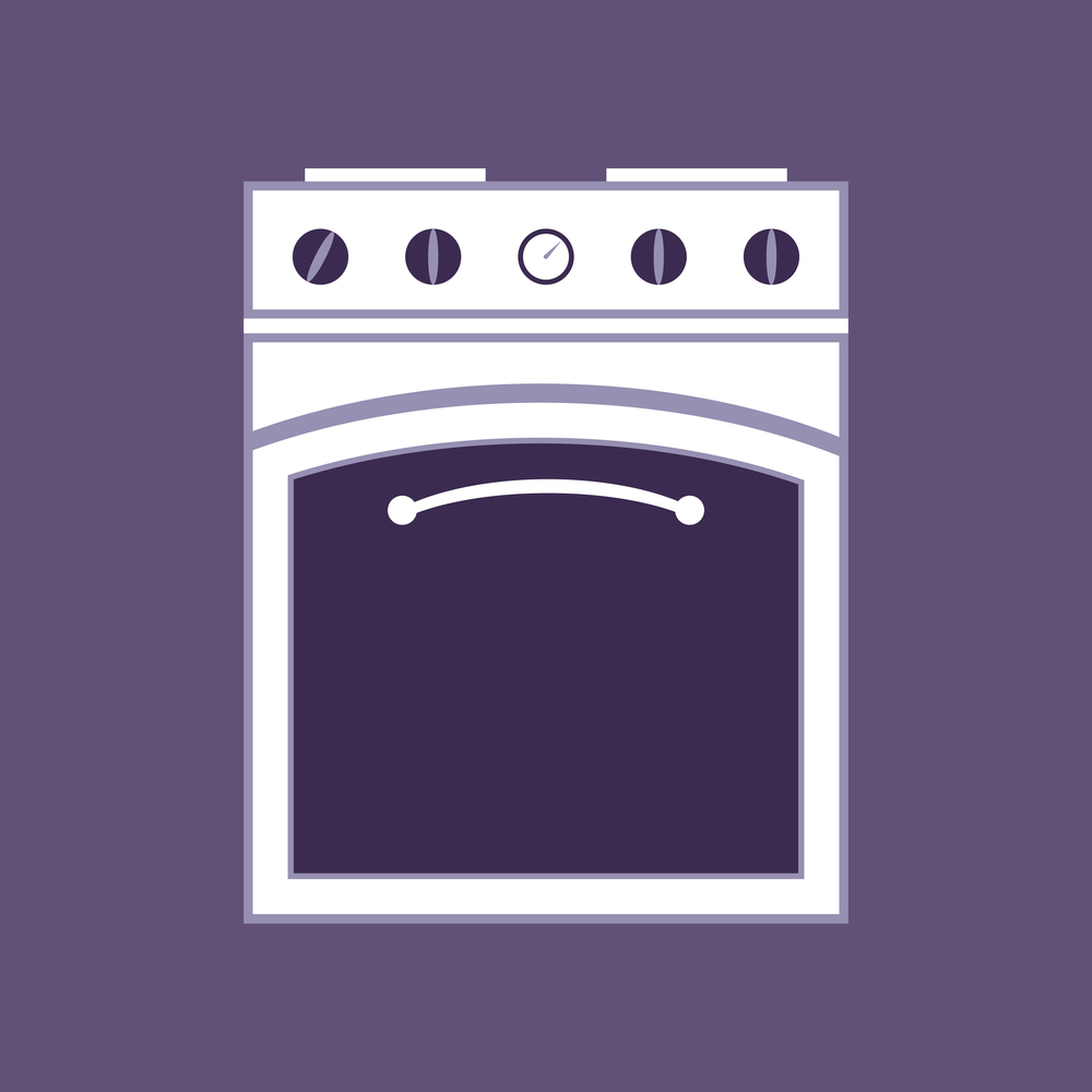 Kitchen stove isolated. Household kitchen appliances.Vector flat illustration.