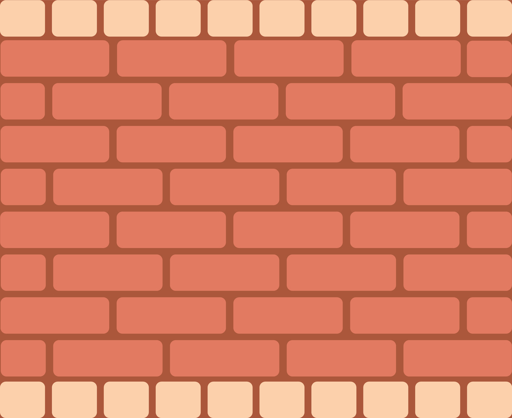 Seamless vector pattern. Brown geometrical bricks, horizontal rectangular stones. Simple cololrful print for background, wallpaper packaging wrapping. Brown Brick Wall, Horizontal Rectangular Vector