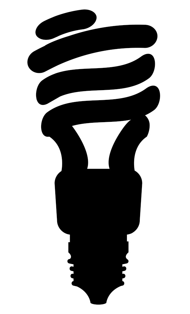 Light-bulb icon in black color, garbage sorting, electric disposal. Illumination logotype, west equipment, utilize lamp, waste element, electrical vector. Illumination Logotype, Garbage Sorting Vector