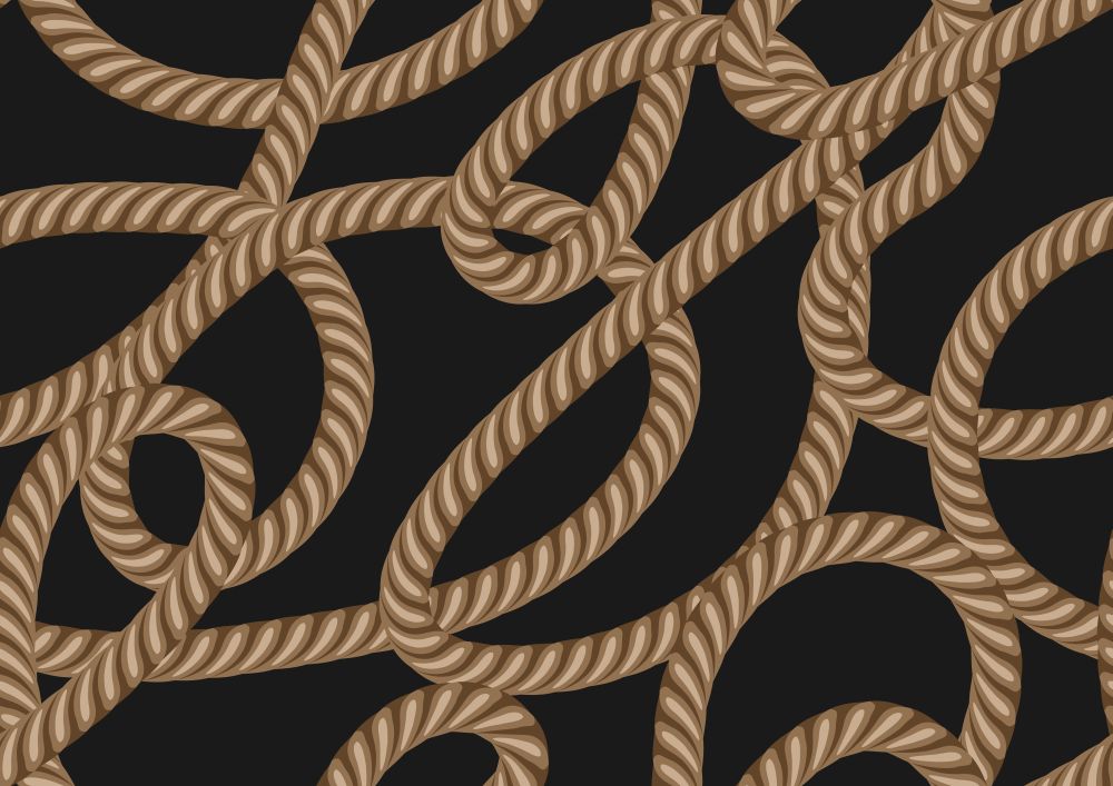 Seamless pattern with marine rope. Nautical string decorative background.. Seamless pattern with marine rope.