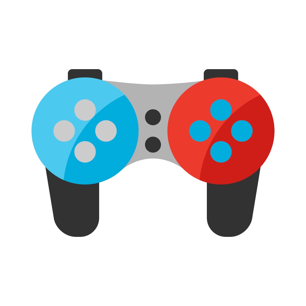 Stylized illustration of gamepad. Home appliance or household item for advertising and shopping.. Stylized illustration of gamepad.