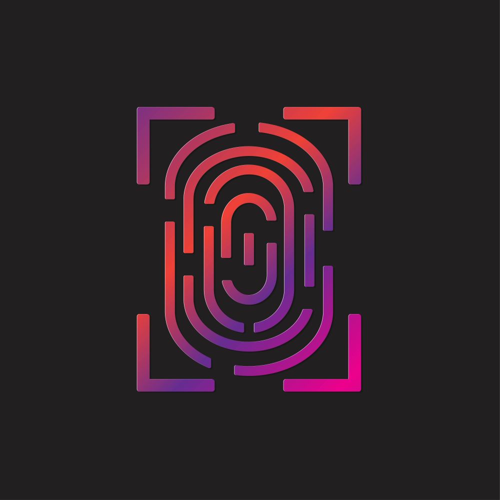 Abstract vector fingerprint icon