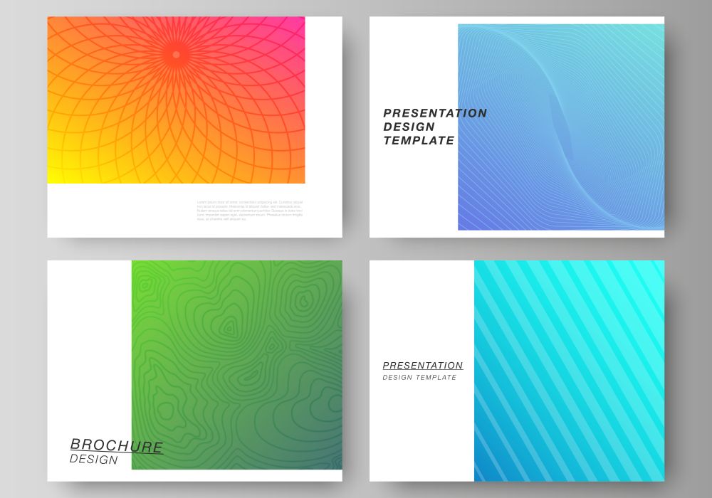 The minimalistic abstract vector illustration of the editable layout of the presentation slides design business templates. Abstract geometric pattern with colorful gradient business background. The minimalistic abstract vector illustration of the editable layout of the presentation slides design business templates. Abstract geometric pattern with colorful gradient business background.
