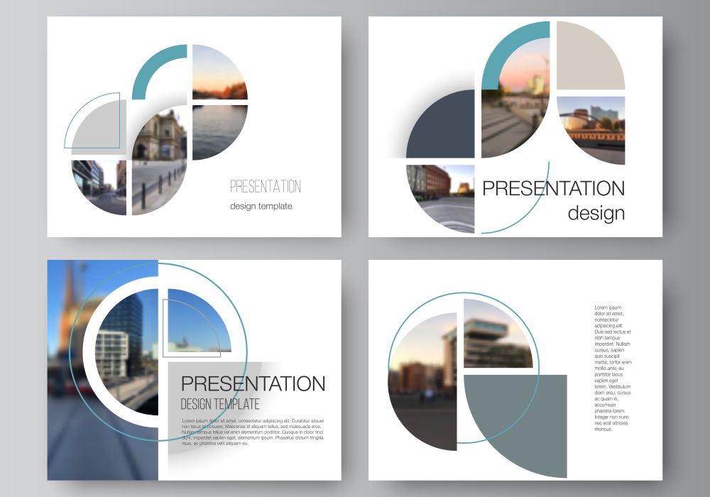 Vector layout of the presentation slides design business templates, multipurpose template for presentation brochure. Background with abstract circle round banners. Corporate business concept template.. Vector layout of the presentation slides design business templates, multipurpose template for presentation brochure. Background with abstract circle round banners. Corporate business concept template