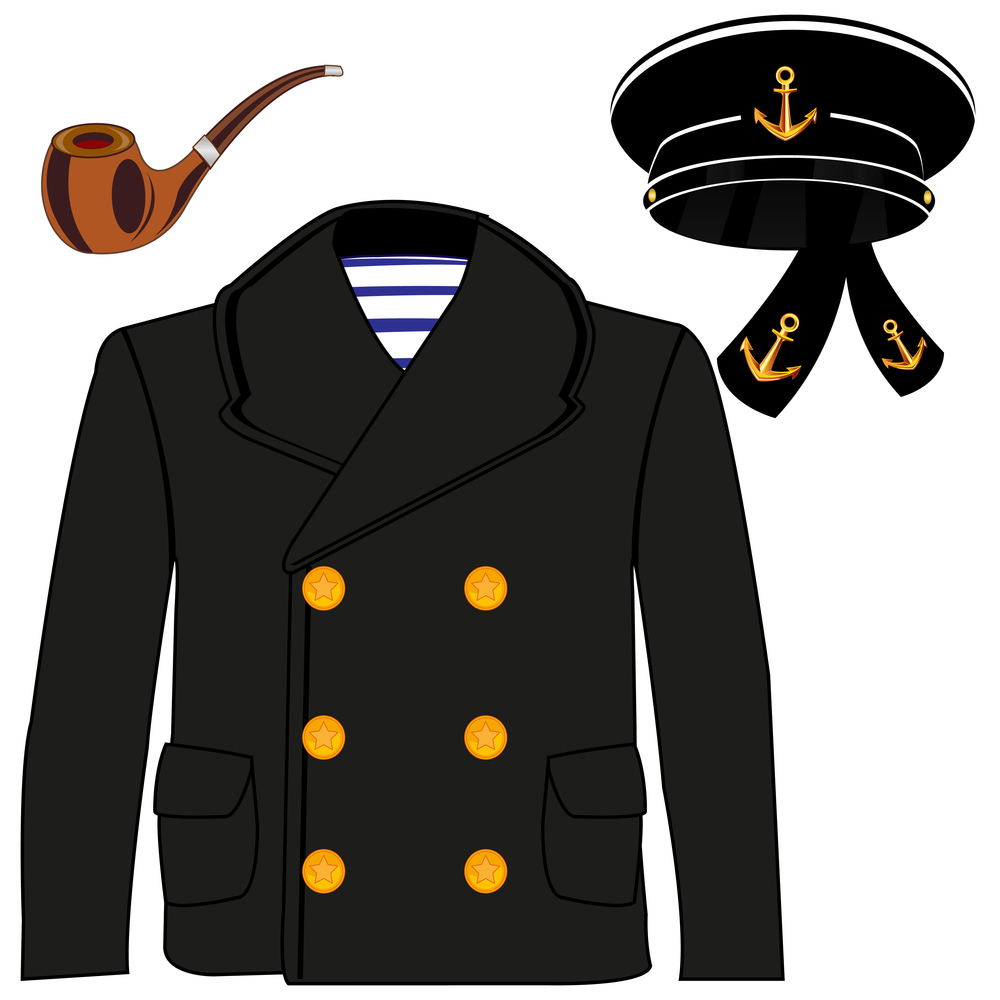 Form of the military sailor on white background is insulated. Military form of the sailor of the marine