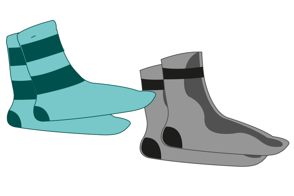 Garment of the socks white background is insulated. Vector illustration garment socks of the varied colour
