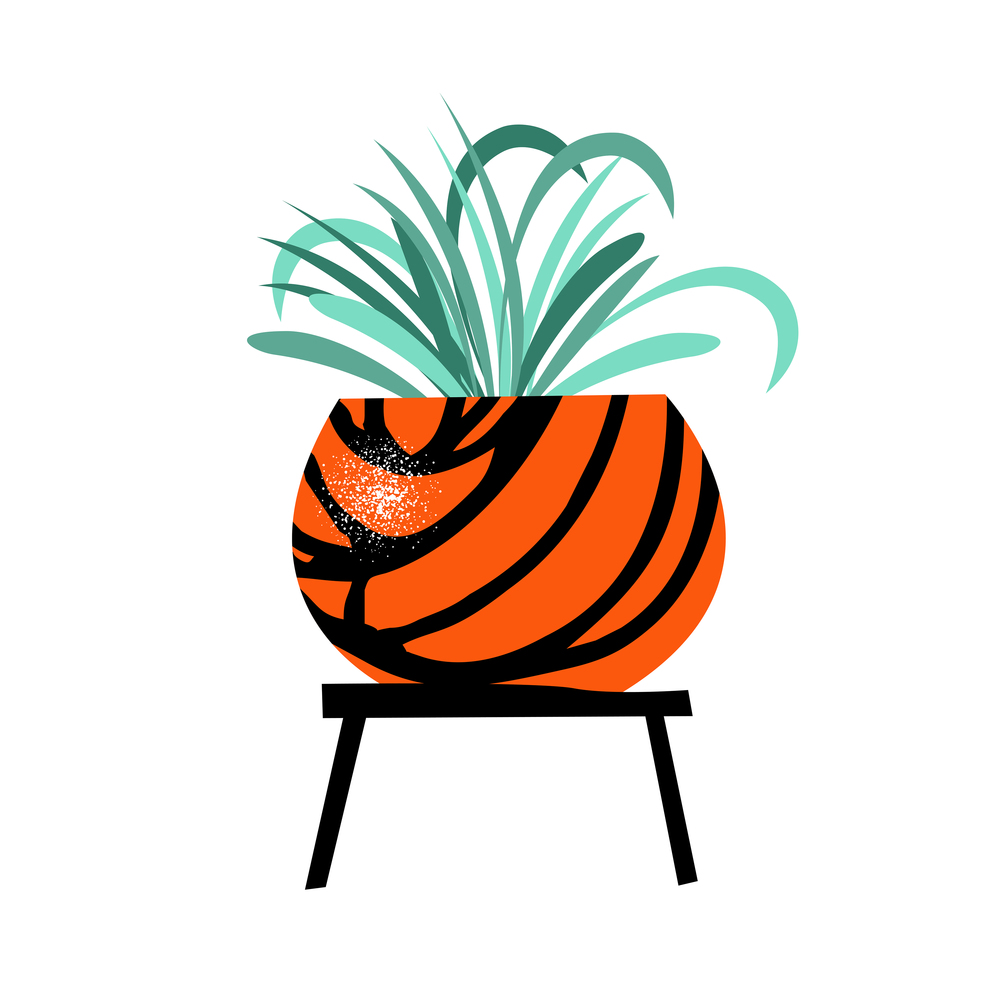 Flower in a pot. Vector illustration on a white background.. Flower in a pot. Vector illustration.