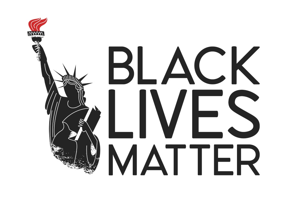 Black lives matter. Protest poster. Stand up to racism. Silhouette of the black statue of liberty. Vector illustration.. Black lives matter. Silhouette of the black statue of liberty. Vector illustration.