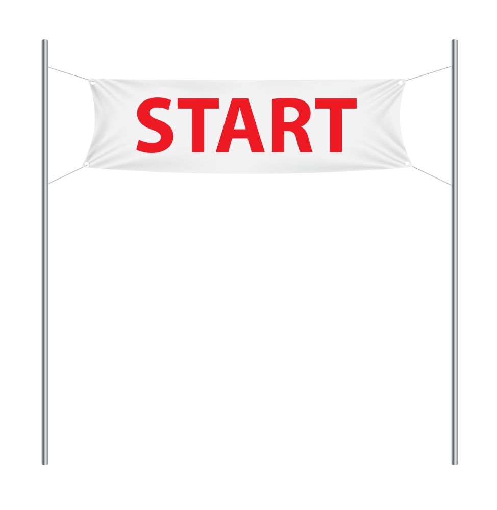 Start white textile banner template.Vector Illustration EPS10. o2018-11-13-07
