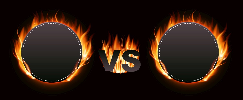 Versus Screen with Fire Vector Illustration EPS10. Versus Screen with Fire Vector Illustration