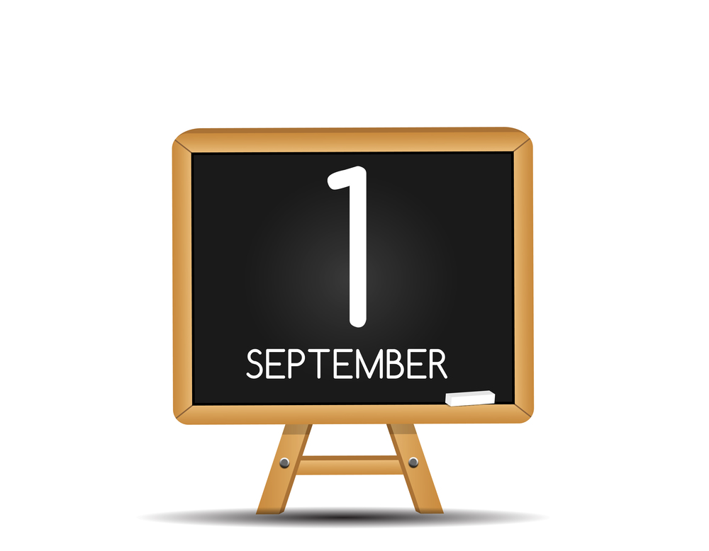 Calendar Icon of 1 September. Vector Illustration EPS10. Calendar Icon of 1 September. Vector Illustration