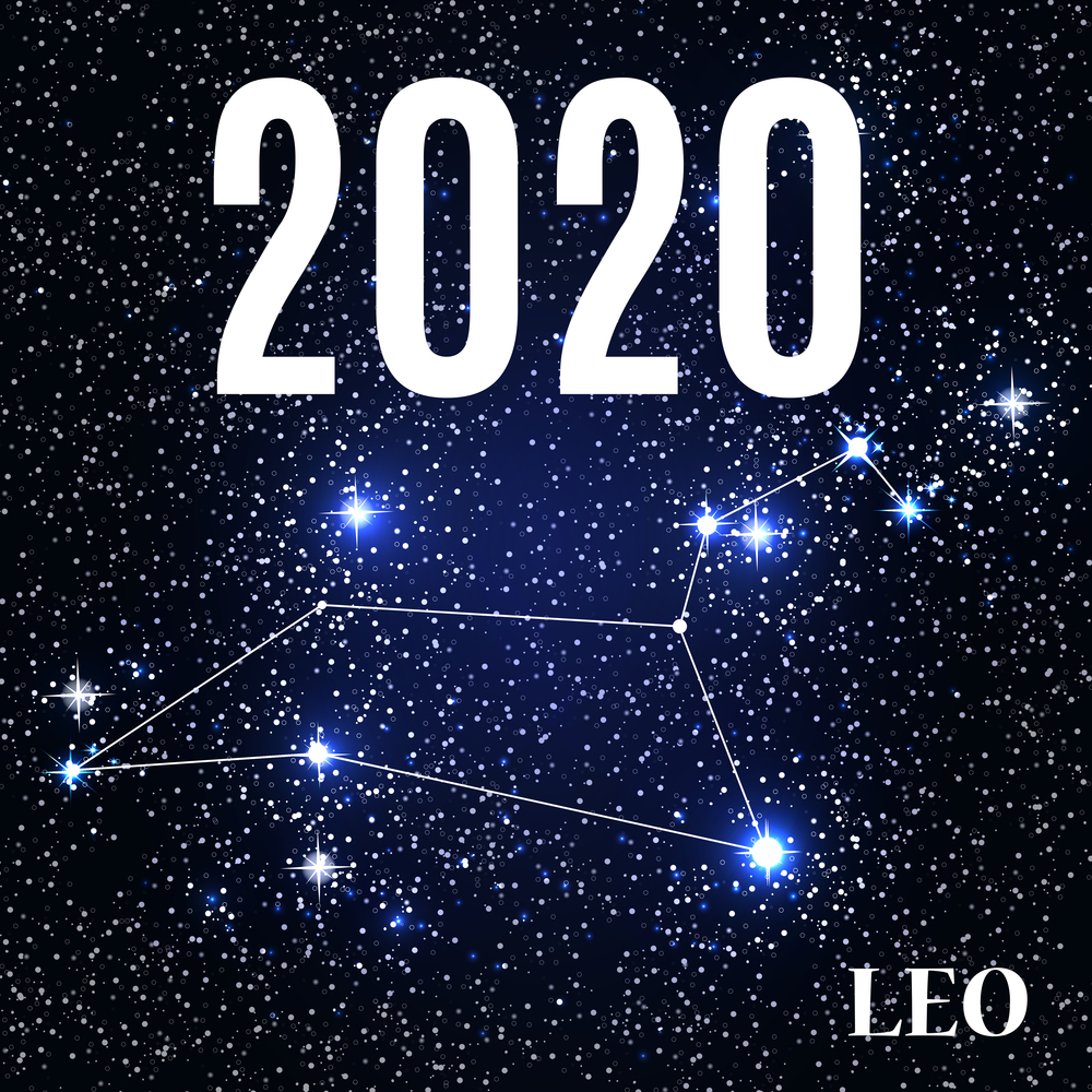 Symbol: Leo Zodiac Sign with the New Year and Christmas 2020. Vector Illustration. EPS10. Symbol: Leo Zodiac Sign with the New Year and Christmas 2020. Vector Illustration