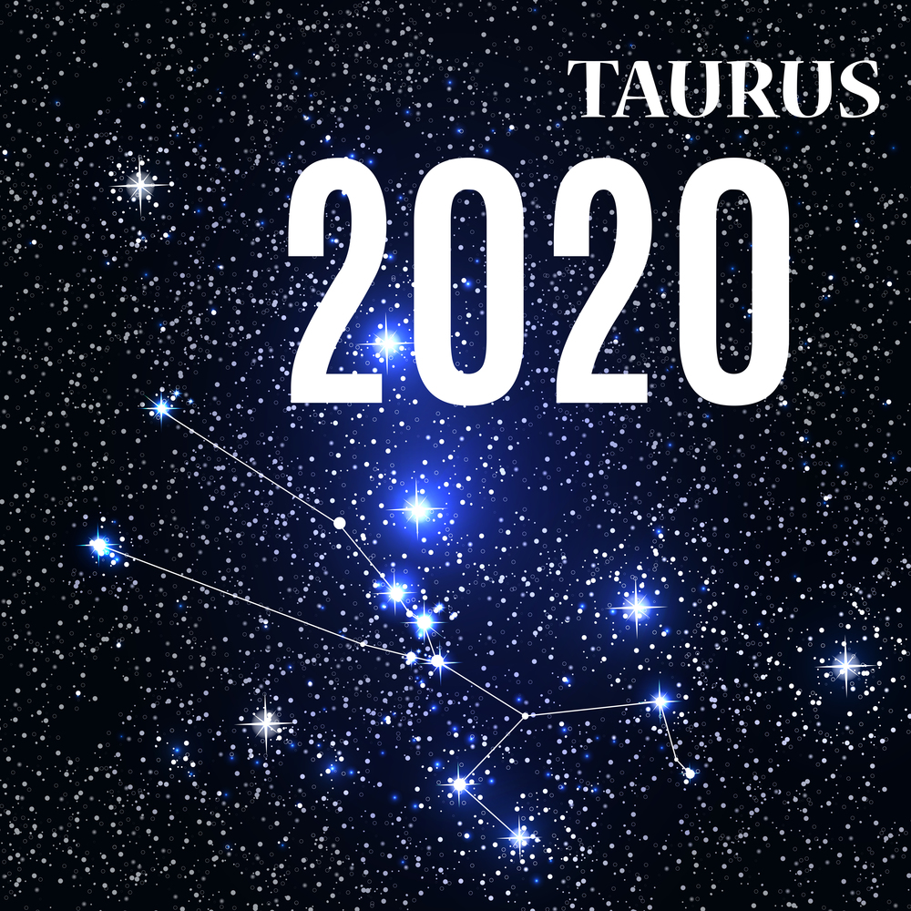 Symbol: Taurus Zodiac Sign with the New Year and Christmas 2020. Vector Illustration. EPS10. Symbol: Taurus Zodiac Sign with the New Year and Christmas 2020. Vector Illustration