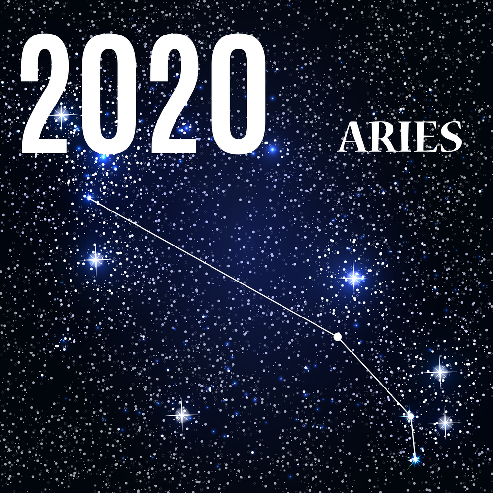 Symbol: Aries Zodiac Sign with the New Year and Christmas 2020. Vector Illustration. EPS10. Symbol: Aries Zodiac Sign with the New Year and Christmas 2020. Vector Illustration