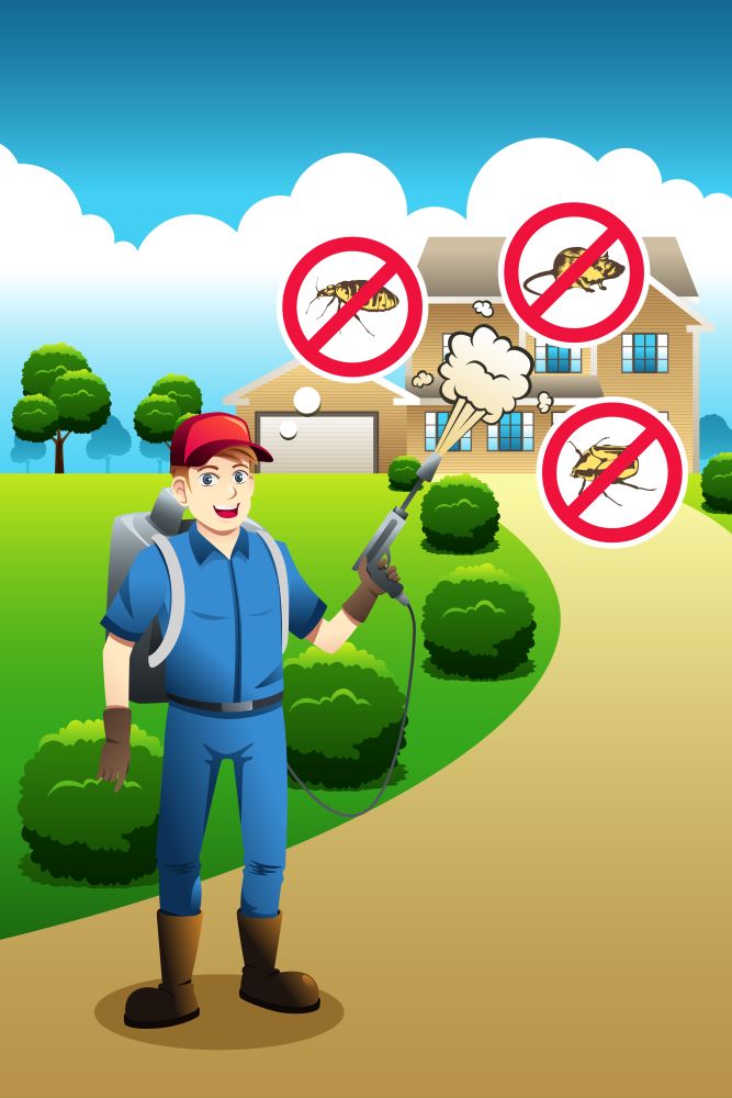 A vector illustration of exterminator service poster design