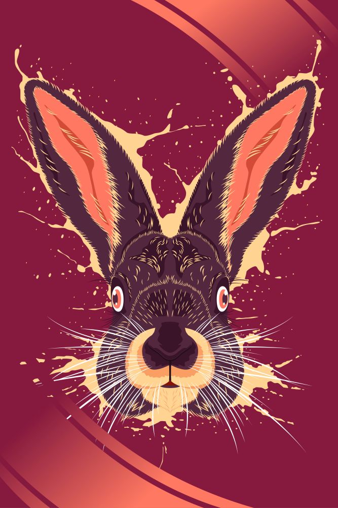 A vector illustration of Rabbit Animal Poster