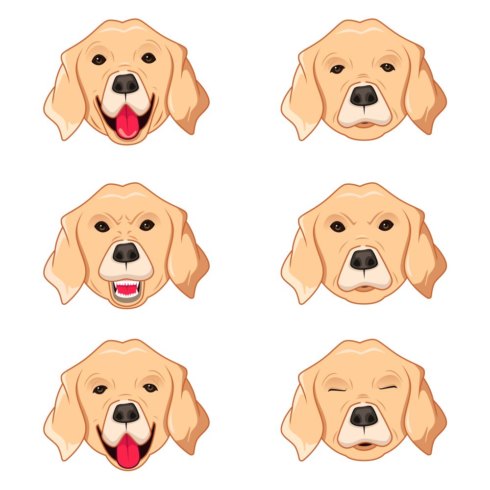 A vector illustration of Labrador Retriever Emoticons