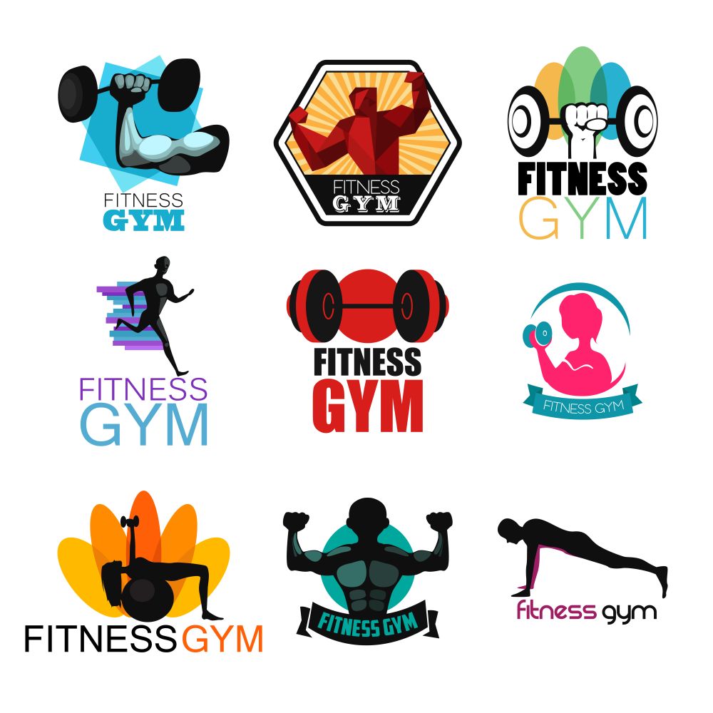A vector illustration of Fitness Gym Logos