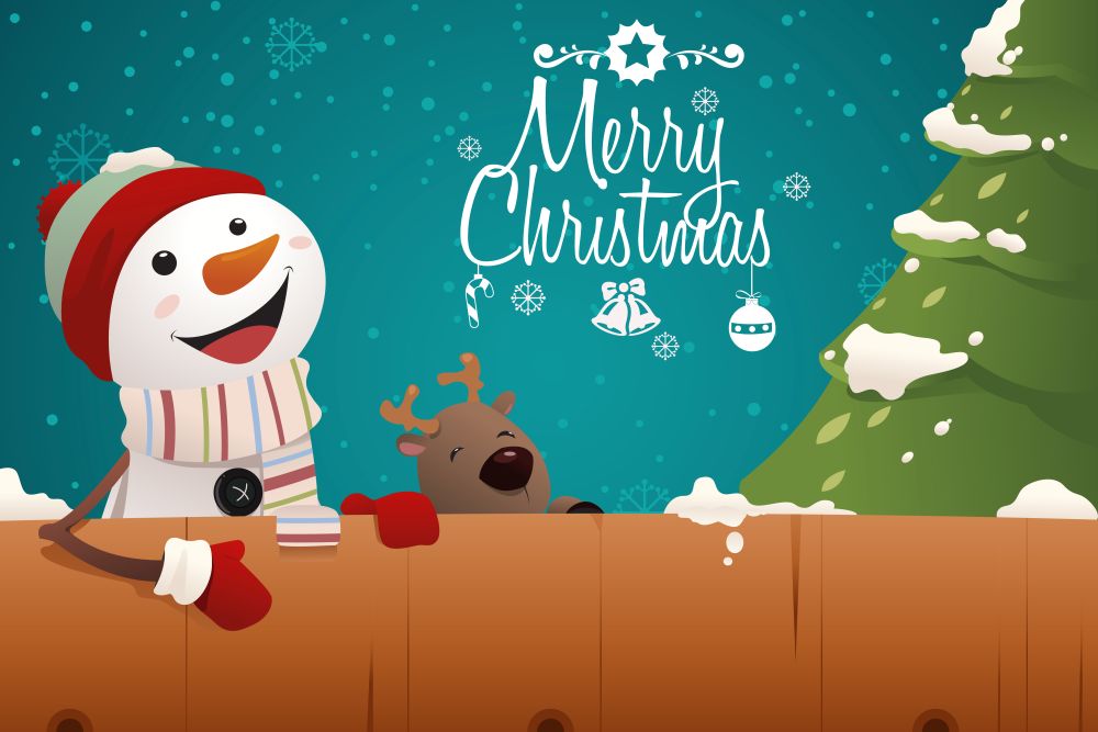 A vector illustration of Merry Christmas Greeting Card