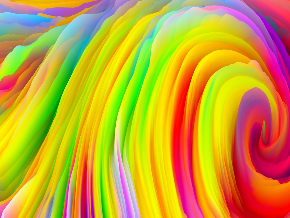 Color Storm series. 3D Rendering of motion of virtual colorful foam to serve as wallpaper or background on the subject of art and design